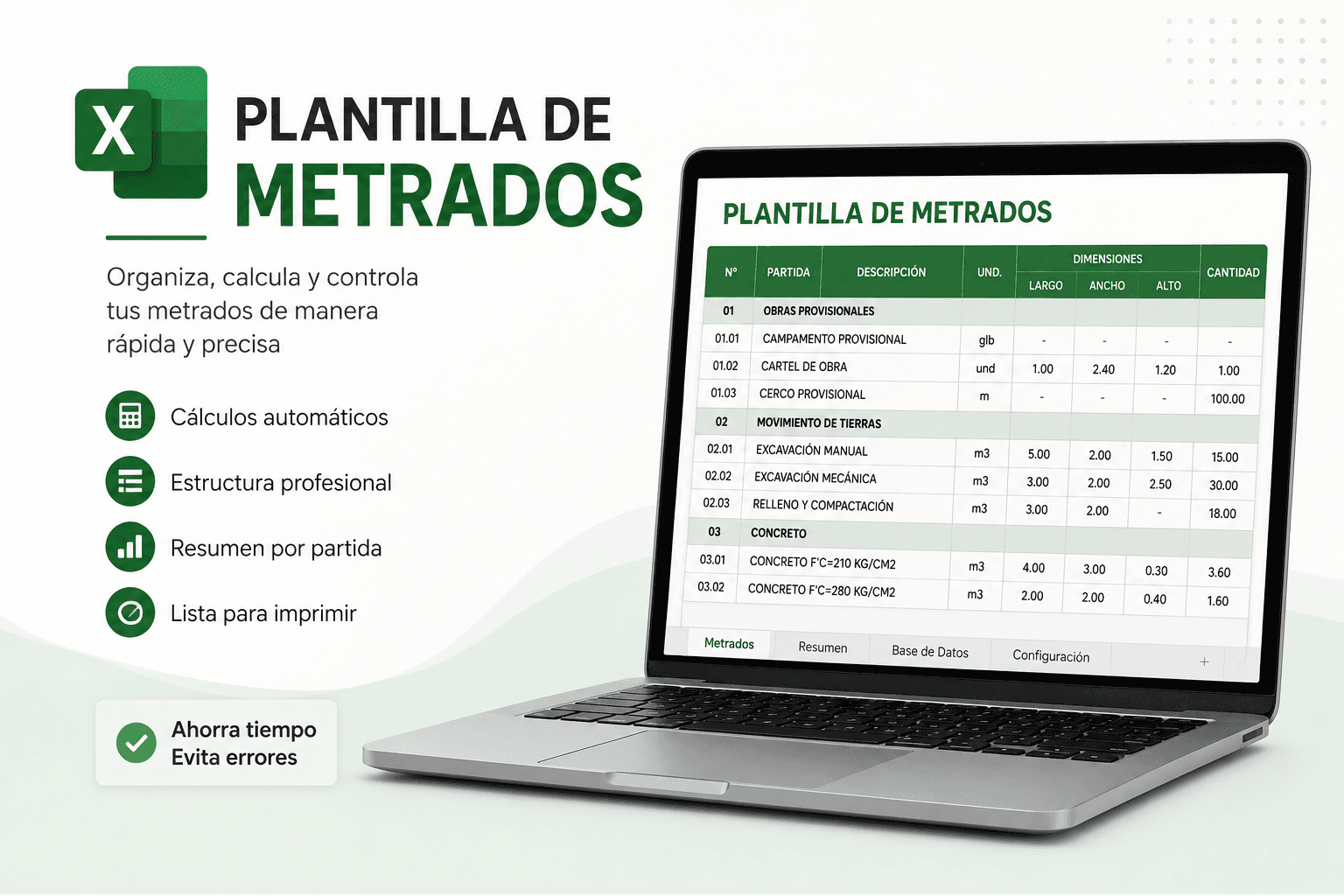 Plantilla de Metrados